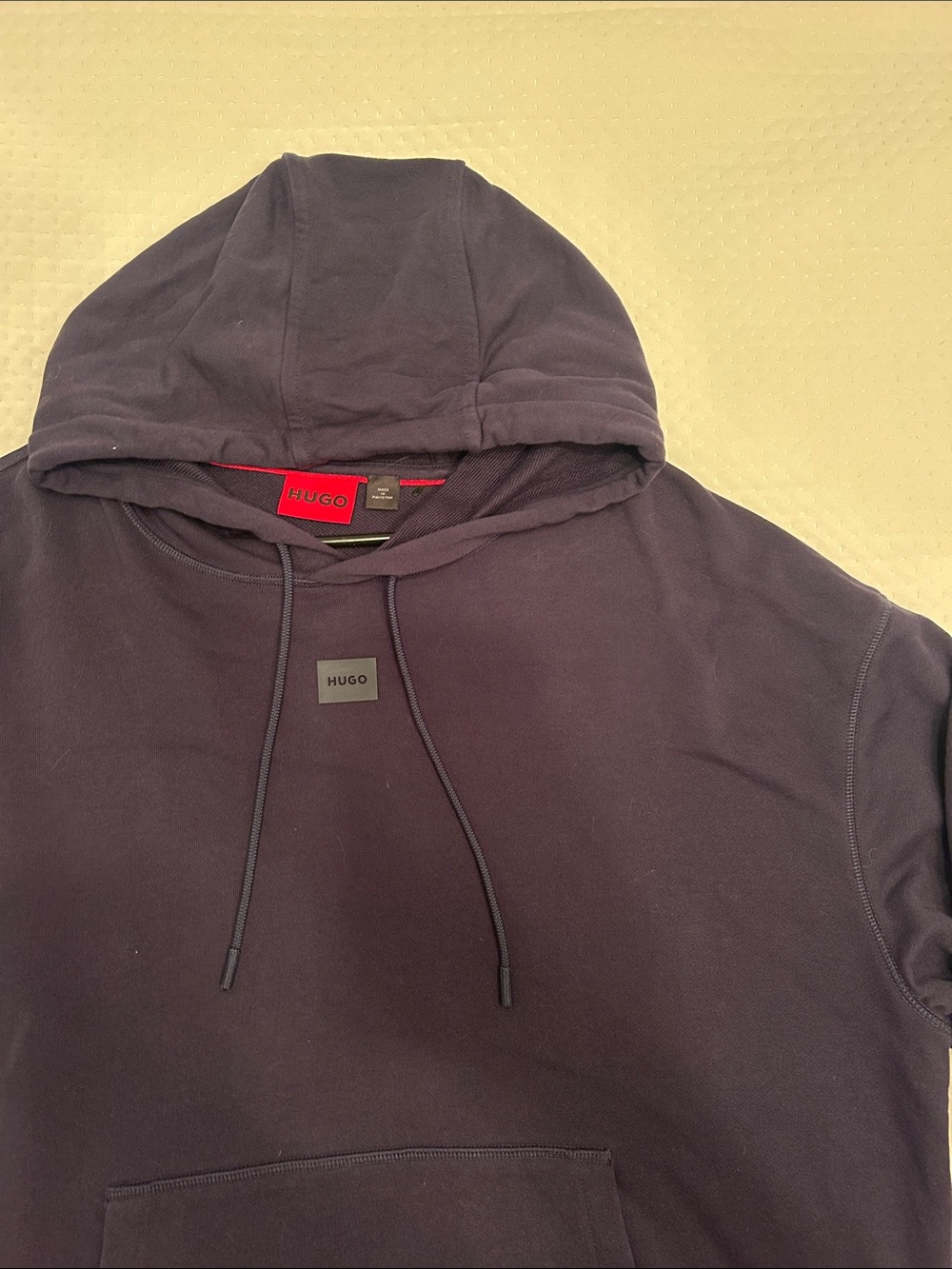 HUGO Dark Blue Minimalist Pullover Hoodie